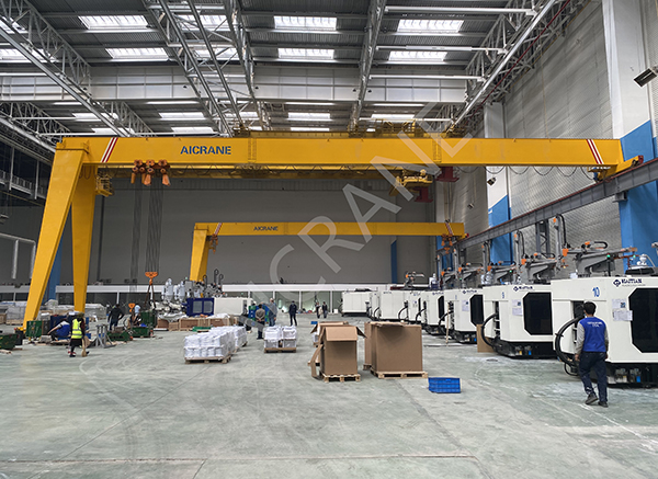 10 ton + 20 ton Semi Type Gantry Crane used in Warehouse