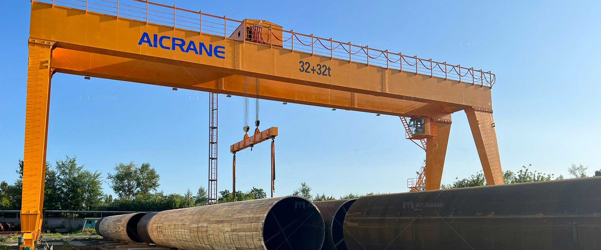 AICRANE двухбалочный козловой кран 32+32т в России