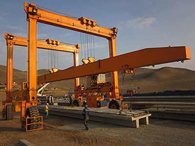Straddle Carrier Rubber Tyred Gantry Crane for Precast Parts