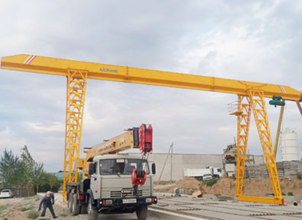 10 ton single Girder Gantry Crane used in Uzbekistan